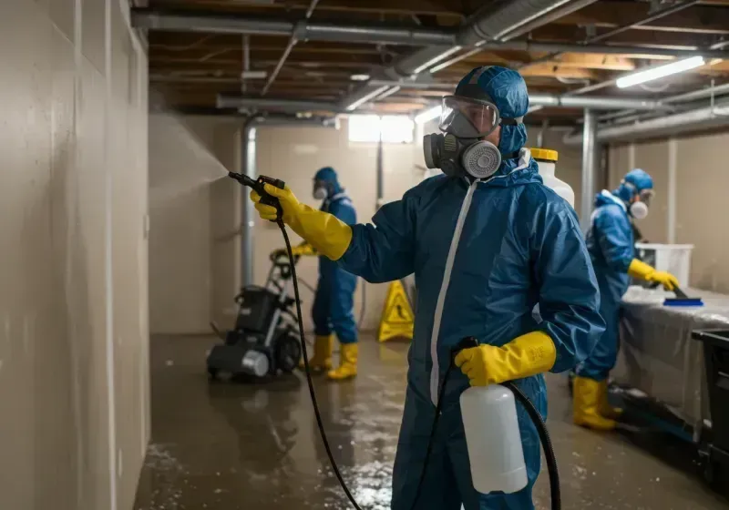 Basement Sanitization and Antimicrobial Treatment process in East Hartford, CT